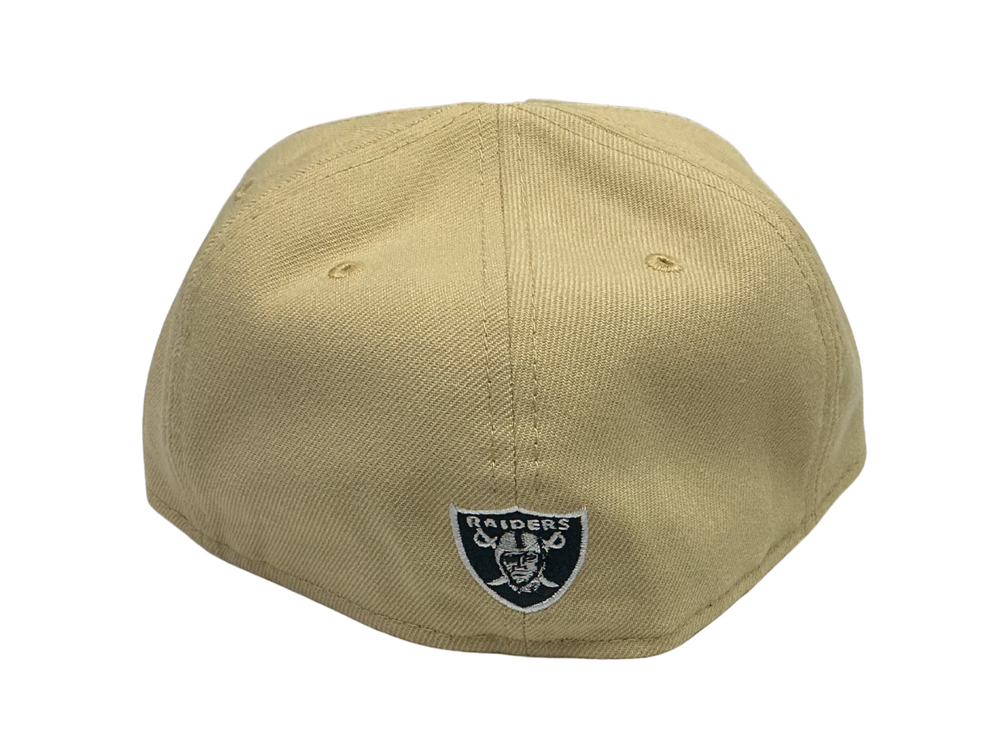 Las Vegas Raiders Two Tone Cream Black Shield New Era 59Fifty Fitted Hat