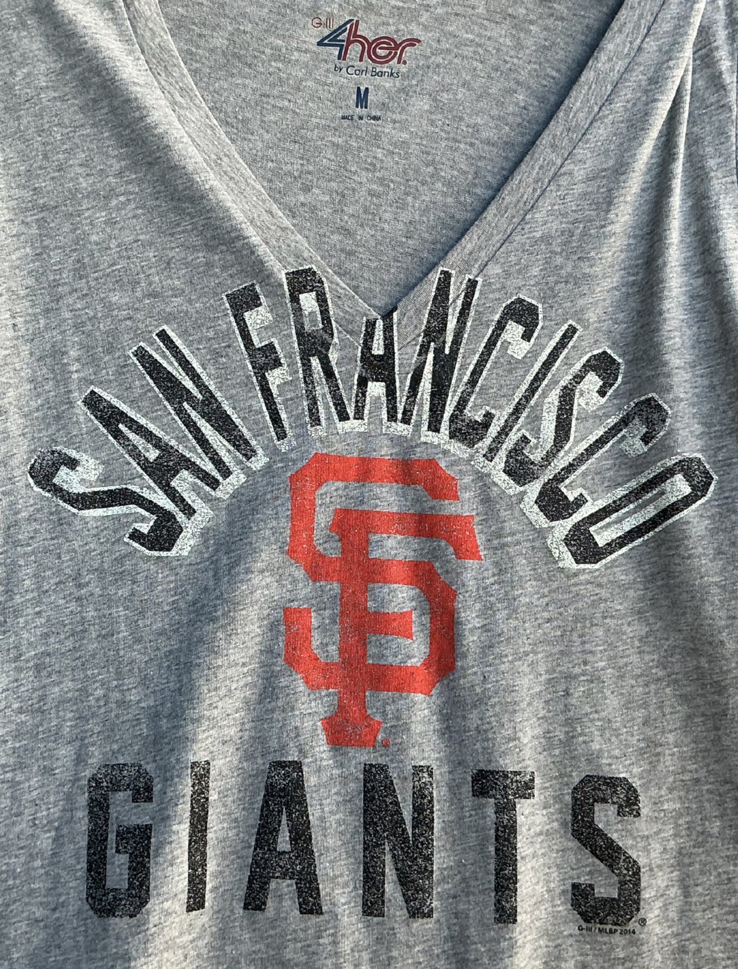 San Francisco Giants Baseball V-Neck Women's Grey T-Shirt