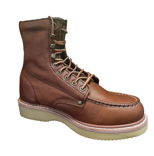 8" Brown Moc Toe Work Boot