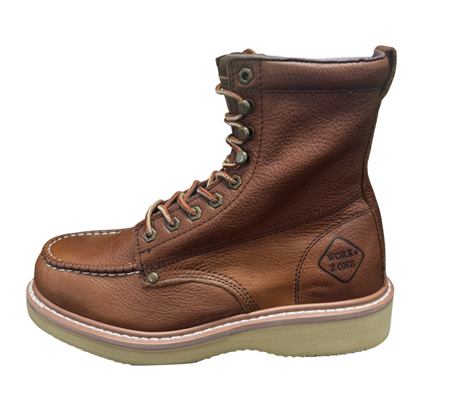 8" Brown Moc Toe Work Boot
