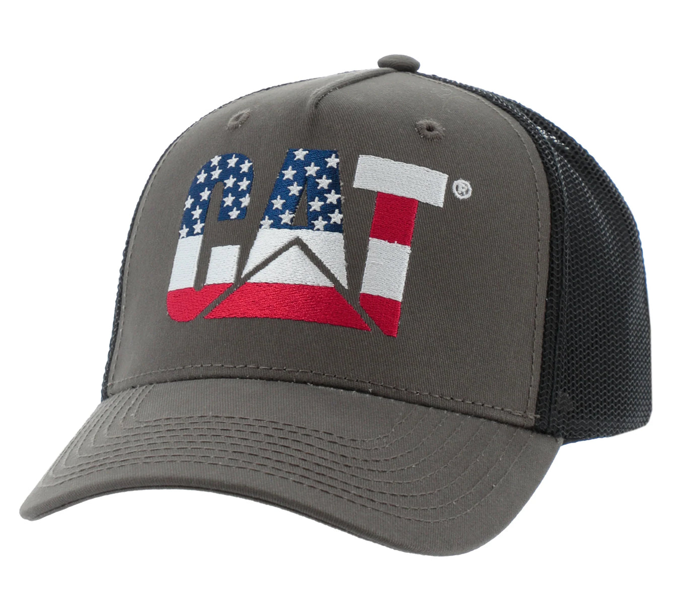 CAT American Flag Logo Trucker Hat