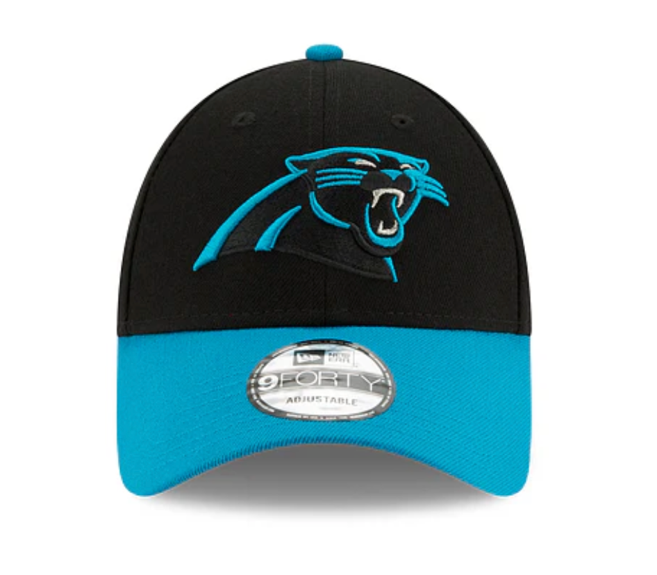 Carolina Panthers New Era The League 9FORTY Adjustable Black/Blue Hat