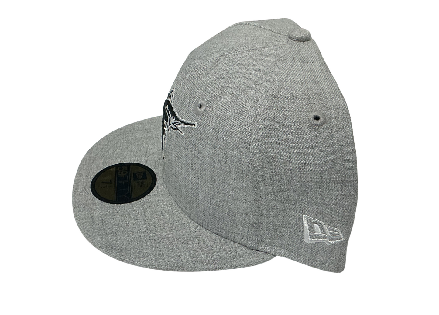 Florida Marlins New Era 59Fifty Fabric Light Grey Fitted Hat