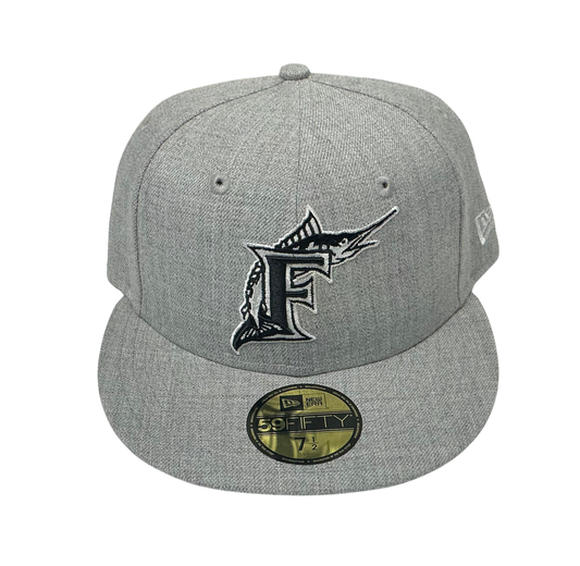 Florida Marlins New Era 59Fifty Fabric Light Grey Fitted Hat