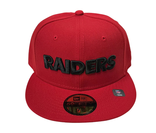 Las Vegas Raiders New Era NFL 59Fifty Black Lettering Fitted Hat