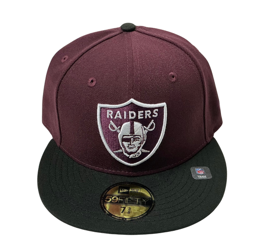 Las Vegas Raiders New Era NFL 59Fifty Two Tone Maroon Fitted Hat
