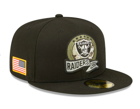 Las Vegas Raiders New Era Salute To Service 59FIFTY Fitted Hat