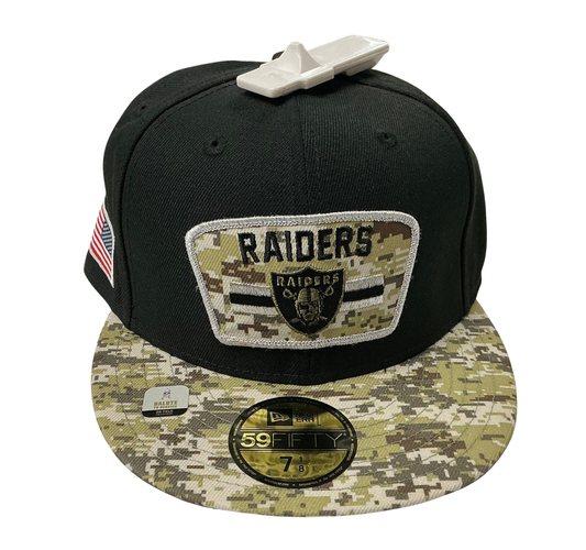 Las Vegas Raiders New Era Salute To Service Camo 59FIFTY Fitted Hat
