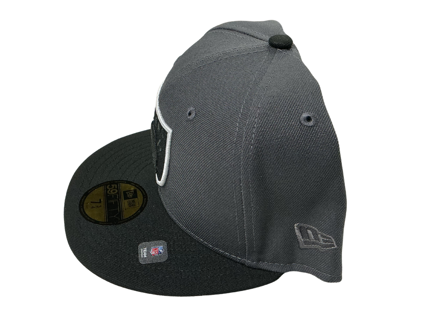 Las Vegas Raiders Two Tone Black Shield New Era 59Fifty Fitted Hat