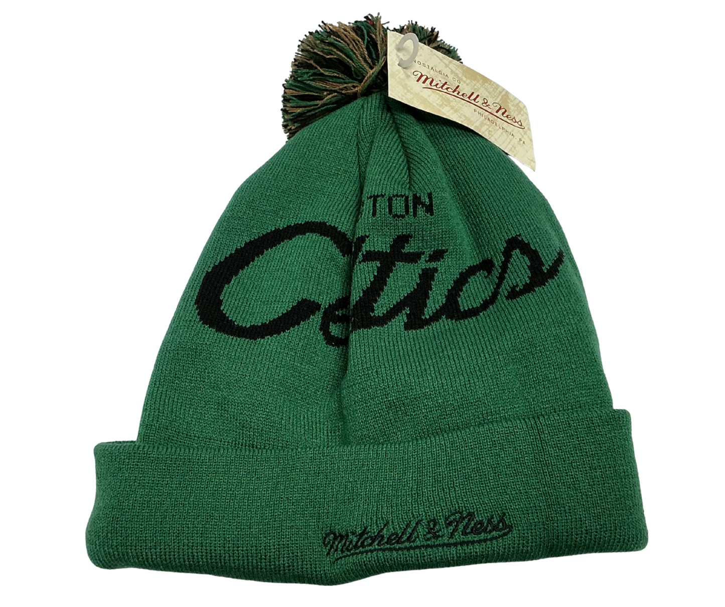 Mitchell & Ness NBA Boston Celtics Beanie w/ Pom