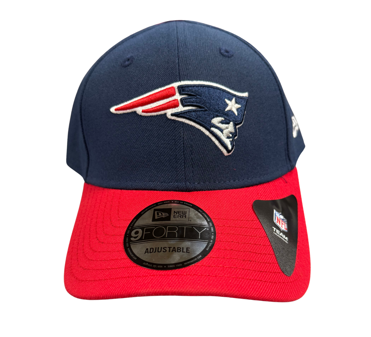 New England Patriots Navy/Red NFL New Era 9Forty Adjustable Hat