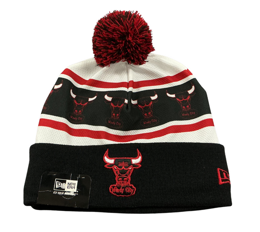 New Era NBA Chicago Bulls Knit Cuffed Beanie w/ Pom