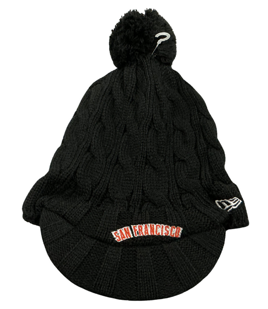 New Era Women's MLB SF Giants Visor Knit Beanie w/ Pom