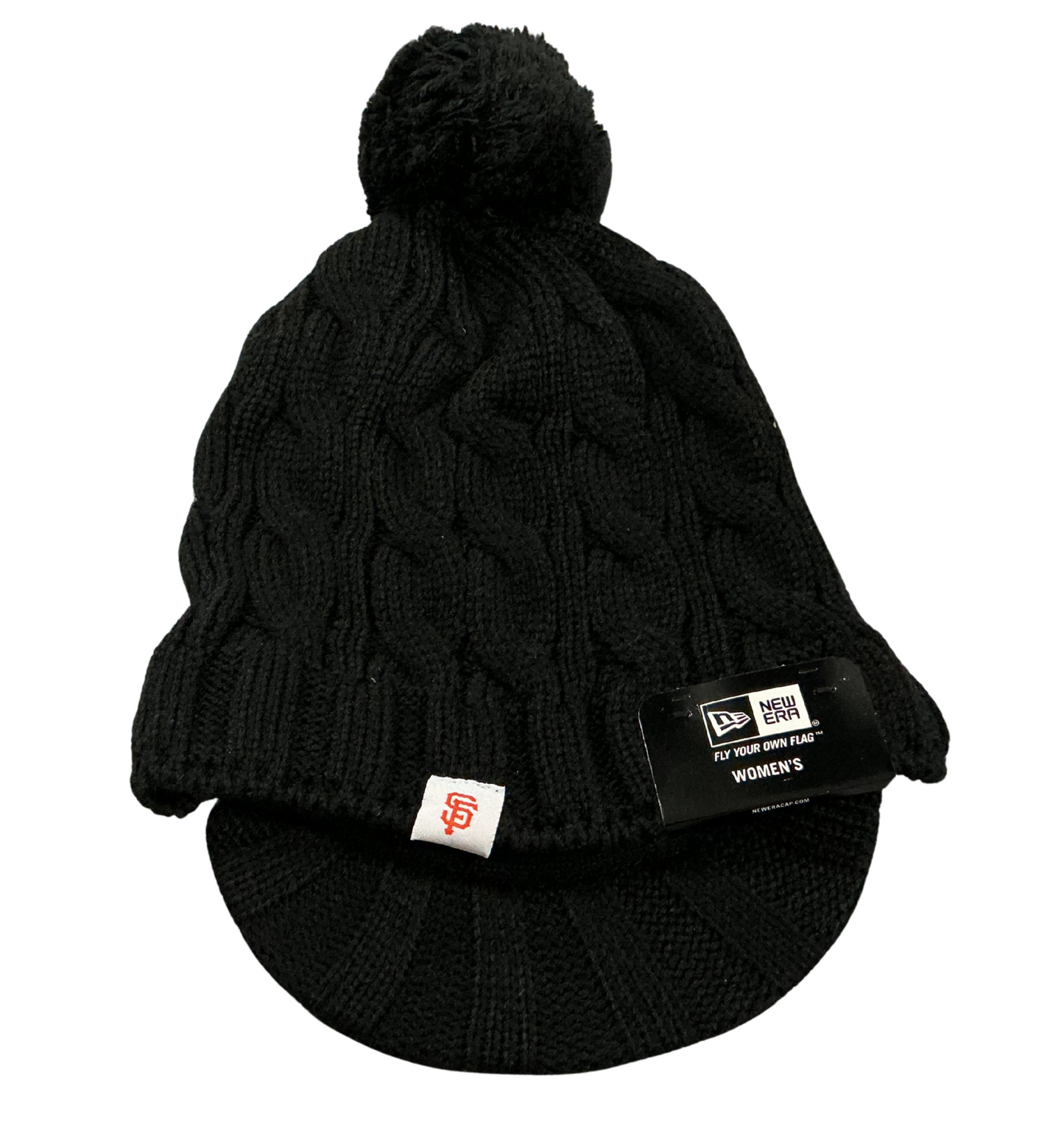 New Era Women's MLB SF Giants Visor Knit Beanie w/ Pom
