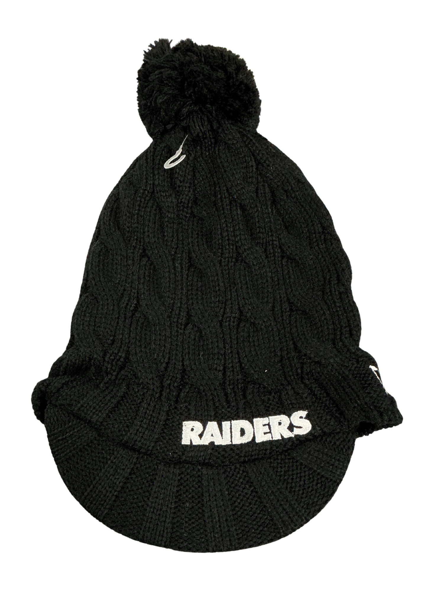 New Era Women's NFL Raiders Visor Knit Beanie w/ Pom