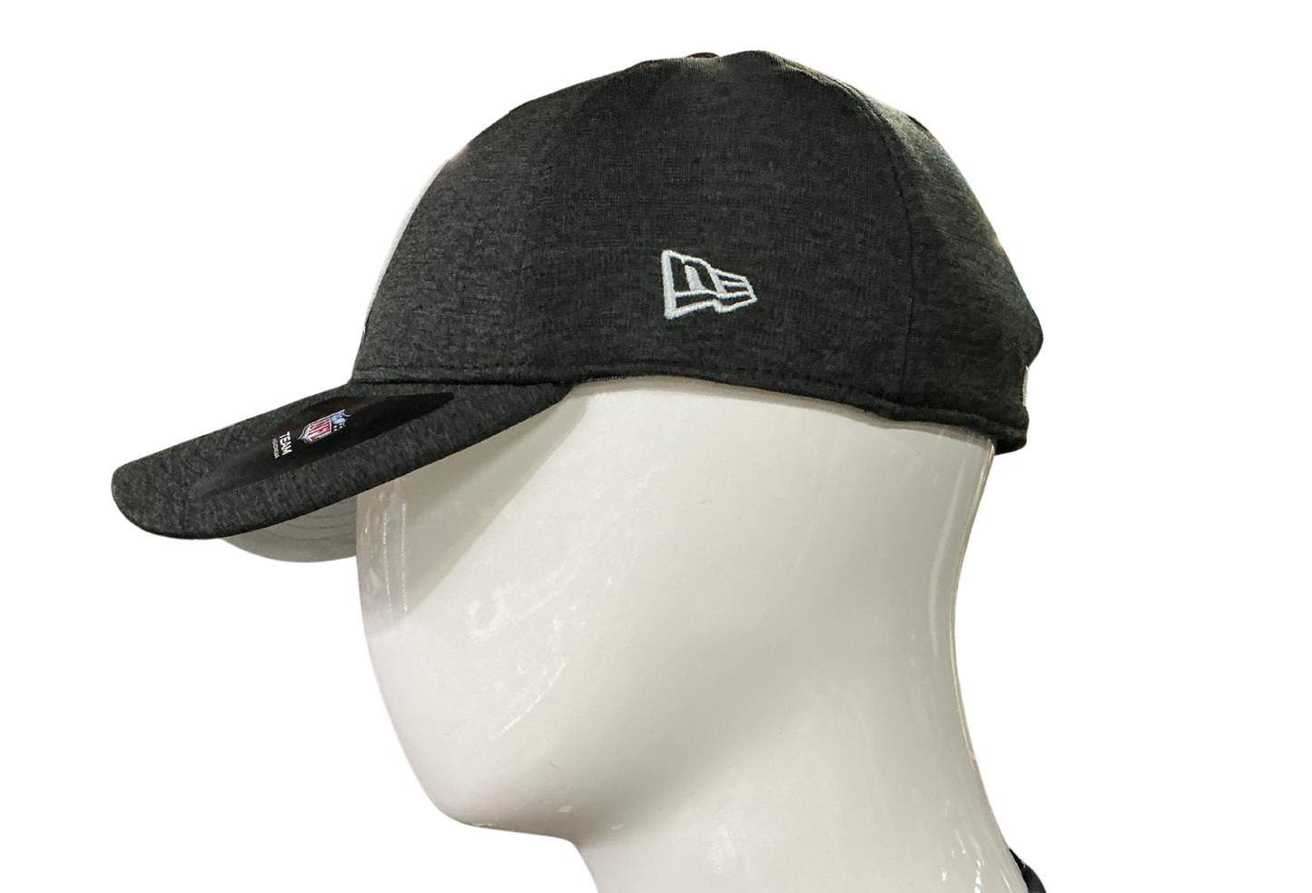 Raiders New Era 39Thirty Dark Grey White Shield Flex Fit Hat