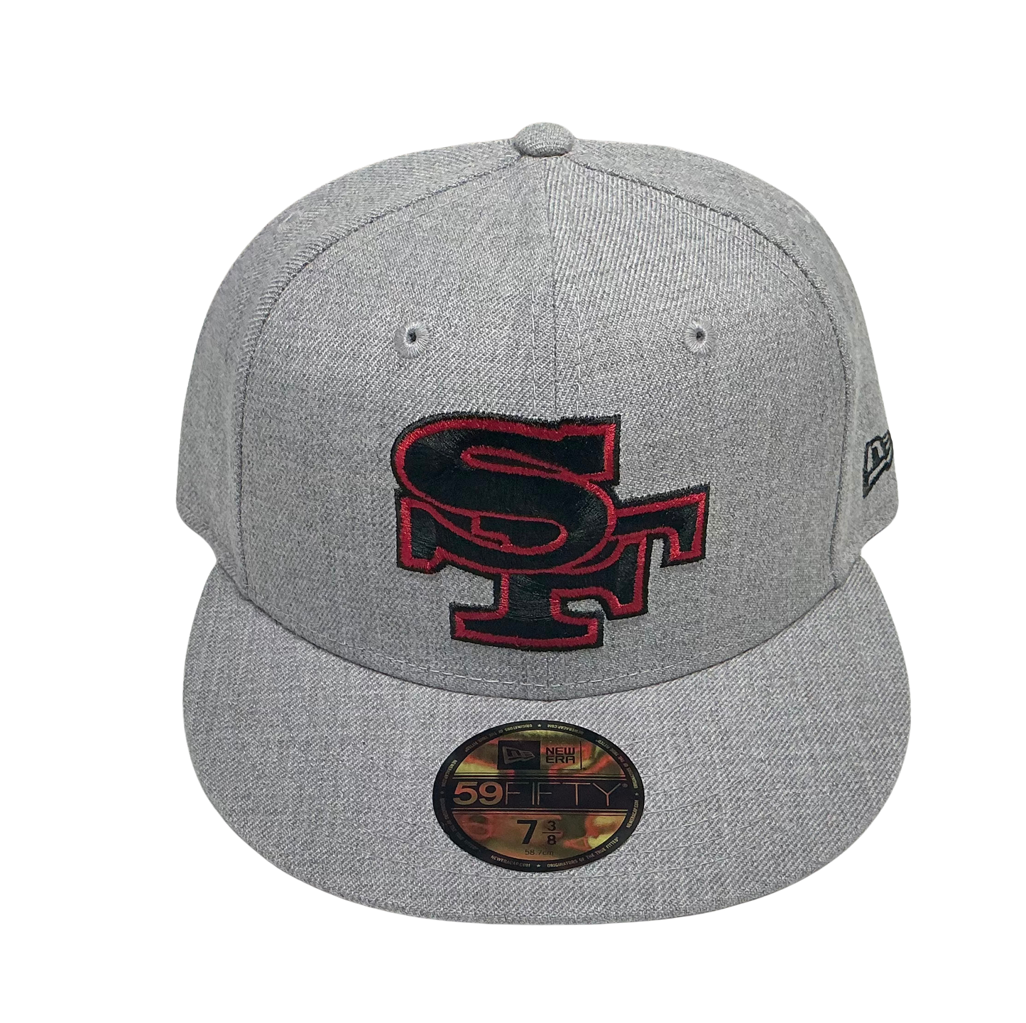San Francisco 49ers NFL New Era Light Grey Fabric 59Fifty Fitted Hat