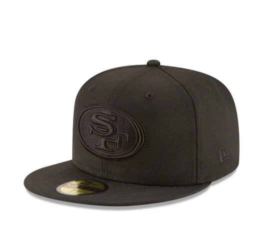 San Francisco 49ers New Era NFL Black on Black 59FIFTY Fitted Hat