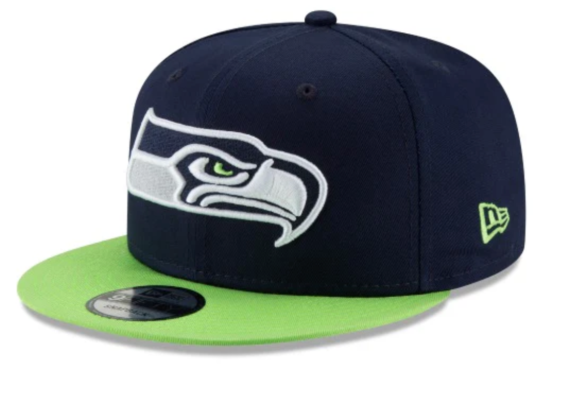Seattle Seahawks New Era Two Tone Navy/Green 9FIFTY Snapback